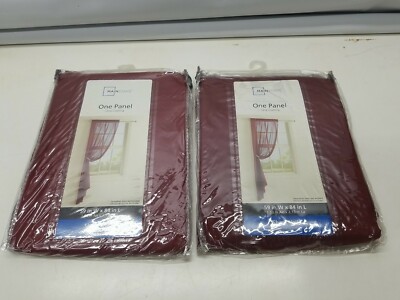 2× Mainstays 84 x 59 inch Sheer Voile Curtain Panel burgandy -image