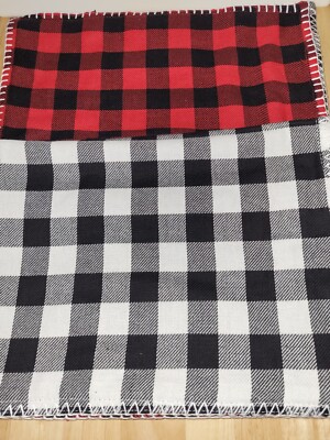 Design Imports~ Set of 6 Placemats Reversible Buffalo Check w Embroidery- NEW-image