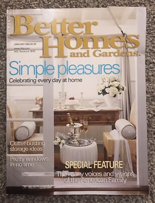 Vintage January 2002 Better Homes & Gardens Magazine Simple Pleasures-image