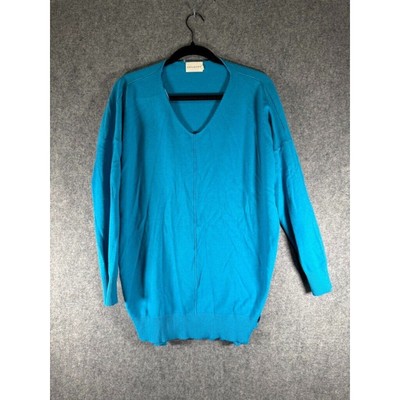 Dreamers Sweater Women M/L Blue V Neck Relax Fit Stretch Tunic Comfort Cozy-image
