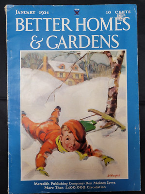 BETTER HOMES AND GARDENS Magazine January 1934  Depression Era  Vtg Print Ads-image