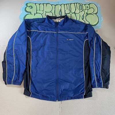 Vintage 90’s Reebok Men’s XL Track Windbreaker Pullover Jacket Blue Gorp Core -image