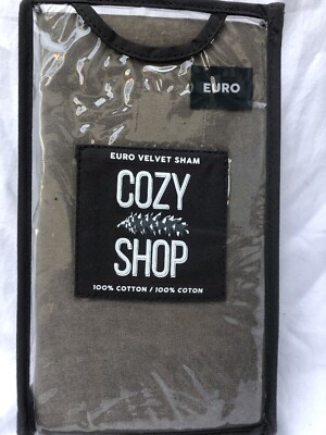 New Grey Cozy Shop Sham Euro Size-image