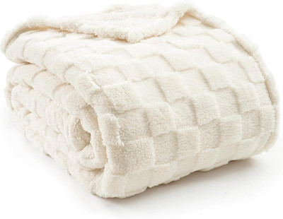 Checkered Fleece Blanket King Size, Cozy Soft Warmer Comfort Lightweight for All-image