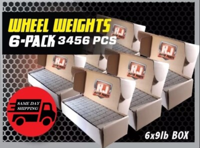 6x9 LBS BOX, 54LBS, STICK-ON ADHESIVE TAPE 1/4 OZ WHEEL WEIGHTS, OVER 6200 SOLD-image