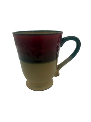 Pier 1 Imports Stoneware Red Scroll Mug-image