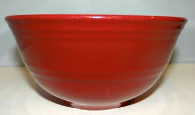 MAINSTAYS Color Creations Red SALAD DESSERT Cereal Bowl Embossed Ring Ribbed-image