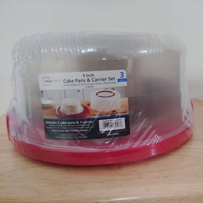 Mainstays Red & Clear Cake Carrier with Two-9