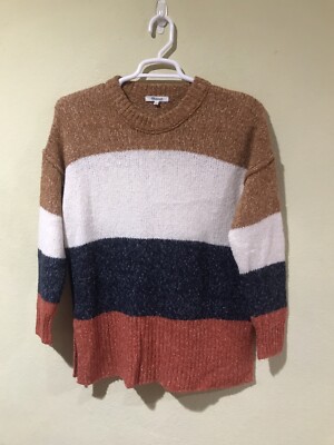 Madewell Striped Baxter Sweater Oversized Tunic Women Sz XXS Soft Alpaca t4-image