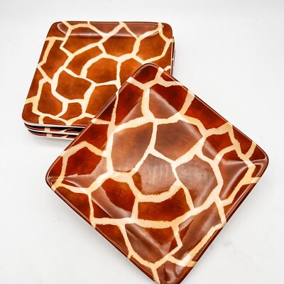 Giraffe Animal Print Appetizer or Dessert Plates (4)/6