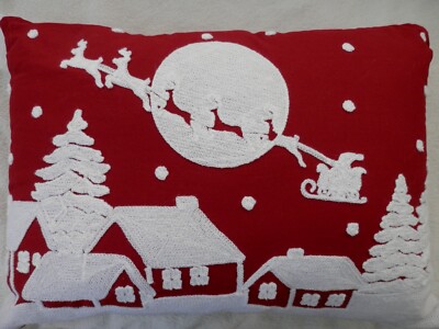 Mainstays Christmas Village Santa Sleigh Pillow 13