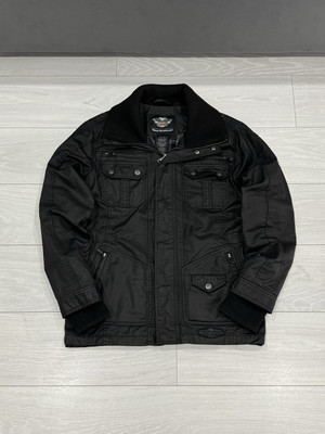 Harley Davidson Vintage Heavy Moto Biker Multipocket Jacket Size M-image