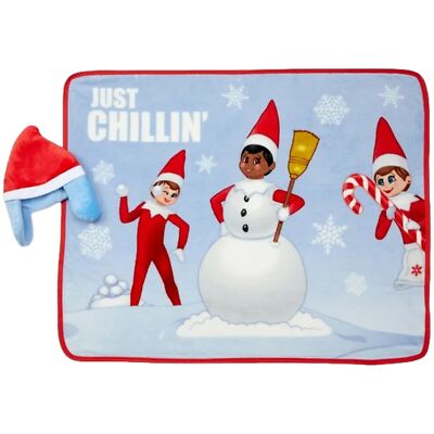 The Elf on the Shelf Plush Christmas Throw Blanket Wrap & Cozy Hat Hoodiwink Set-image