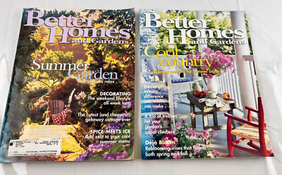 Lot of 2 Better Homes and Gardens Magazines 1998, Summer, Decorating-image
