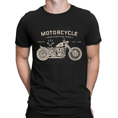 Motorcycle Ride Like The Wind Motorbike Bike Racer Vintage Mens T-Shirts #BAL-image