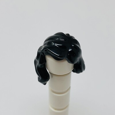 85974 LEGO Minifigure Hair Female Mid-Length Part over Right Shoulder Black (1)-image