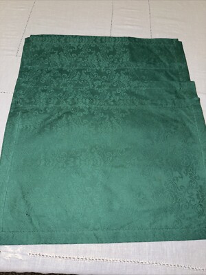 Set of 6 Pier 1 Imports Green Cotton Blend Placemats 13x19