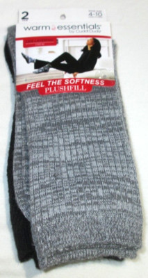 Warm Essentials by Cuddl Duds ladies' Socks-2 PR Leg Layering Crew 4-10-NWT-soft-image