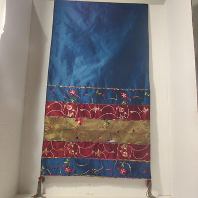 Pier 1 Imports Embroidered Pansy Table Runner w/Floral Print 14