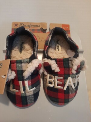 Dearfoam Kids Lil Bear Cozy Comfort Limited Edition Slipper Plaid Multi size-image