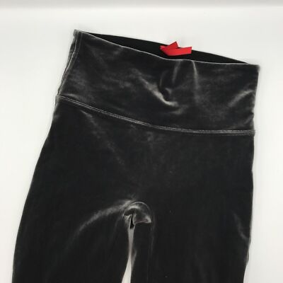 Spanx Velvet Leggings Grey High Rise Ankle Pants Cozy Comfort Velour Womens M-image