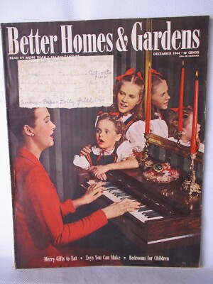 December 1944 WW2 Better Homes & Gardens Magazine Betty Crocker, Cannon Towels,-image