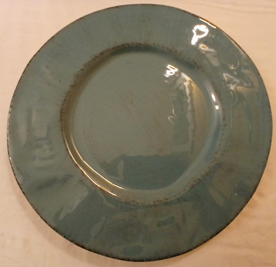 Pier 1 Nuevo Organi Blu Dinner Plate Hand Painted Set of 3-image