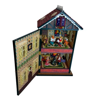 Holiday Classics Collection Light Up Holiday Wind Up Musical House Vintage READ-image