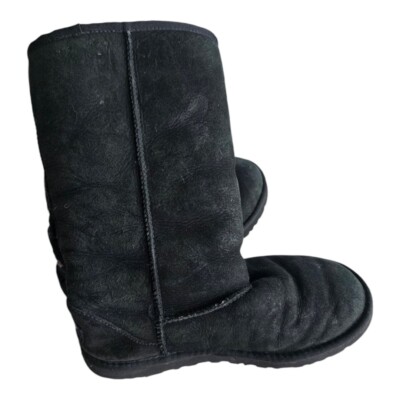 Ugg Australia Womens Shearling Winter Boots Sz 5 Black Suede Cozy Comfort-image