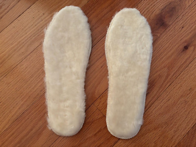 Cozy Wool & Leather Insoles - Soft, Warm Comfort size 7-7.5, 3.5 x 9.5 inches-image