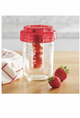🍓🍒☀️ Infuser For Wide Mouth Mason Jar Drink Opening New in Pack RED🍓🍒☀️-image