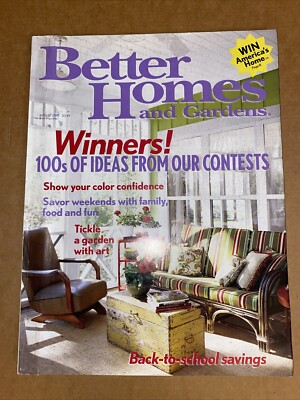 BETTER HOMES AND GARDENS Magazine, AUGUST 2005, ART IN THE GARDEN, DECORATING!-image