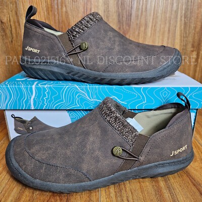 JSPORT Women's Alice Cozy Faux Fur Slip-On Shoes ~ Brown ~ Various Sizes-image