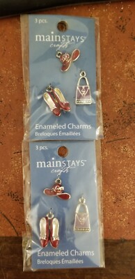 Mainstays Red Hat Charms: Hat, Purse, Shoes Listing is for TWO SETS, total 6 pcs-image