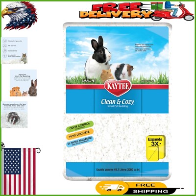 Clean & Cozy White Paper Bedding for Small Animals - 49.2 Liters of Soft Comfort-image