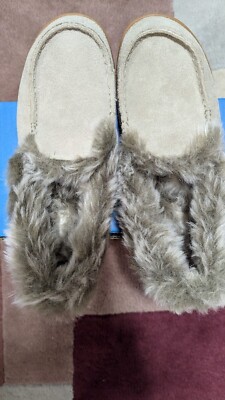Columbia Cozy Comfort Women Slip On Moccasin Flats Furry Warm Size 7-image