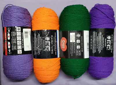 Lot of 4 Skeins Red Heart Yarn Mainstays Variety 4 Medium Multicolor over 28 oz-image