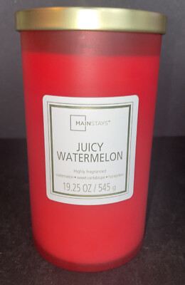 Mainstays JUICY WATERMELON 19.25 oz. Glass Pillar Candle-image