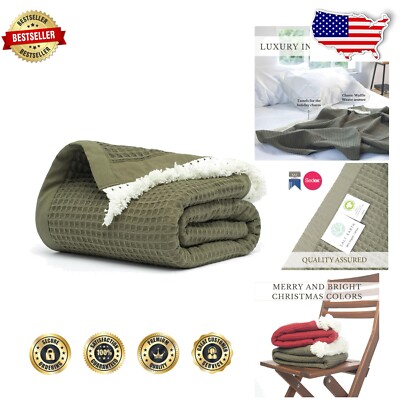 All-Season 100% Organic Cotton Throw Blanket, 55