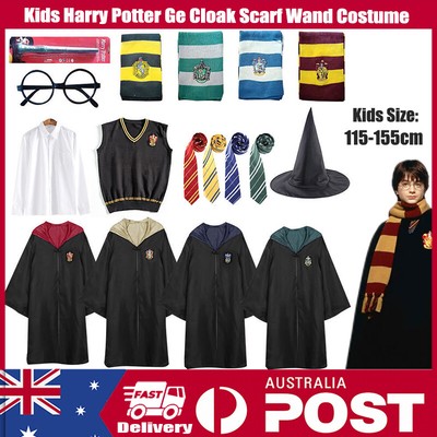 Kids Harry Potter Gryffindor Ravenclaw Slytherin Scarf Wand Costume Book Week-image
