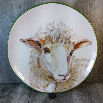 Sheep Lamb PIER 1 IMPORTS Farm Animal Stoneware Salad Plate 8.75”-image