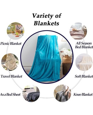 Fleece Throw Blanket For Bed, Couch, Sofa, Light Cozy Blanket Soft Lightweight.-image