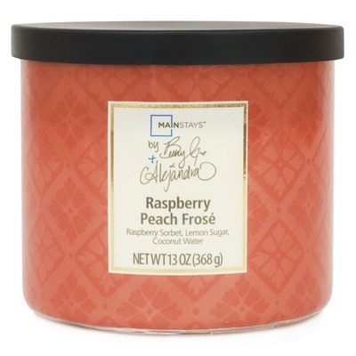 Mainstays by Becky G. & Alejandra 3-Wick Raspberry Peach Frose Candle, 13 oz-image