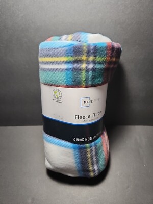Mainstays Fleece Throw Blanket 50x60 in Holiday Plaid Super Soft -image