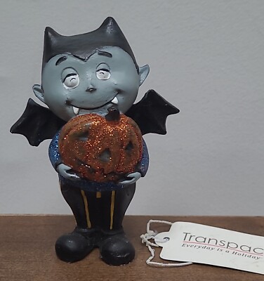 Halloween Vampire Bat Pumpkin Transpac Imports - Johanna Parker Designs - J6146-image