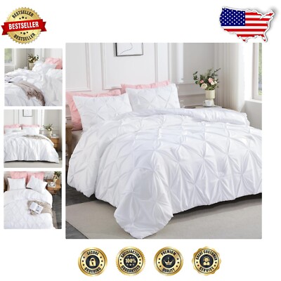 Soft Down Alternative White California King Comforter Set for All Seasons-image