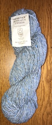 Designer Homespun Tweeds Tahki Imports 100% Wool Blues Grays Yarn Mothproofed-image