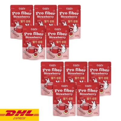 10x Cozy Pro Fiber Powder Drink Strawberry Help Excretion Healthy Skin Dietary-image