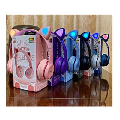 P47M Cat ear headphones with led, microphone and excellent audio-image