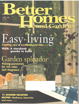 BETTER HOMES & GARDENS Magazine June 1995 Backyard Eden Gazebo Garden Splendor-image
